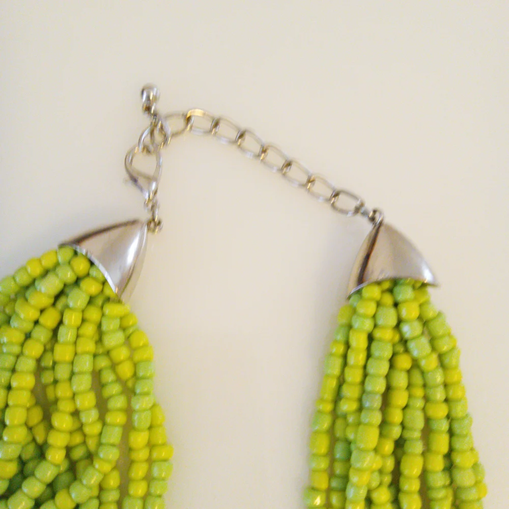 Vibrant Green and Blue Multi-Strand Necklace